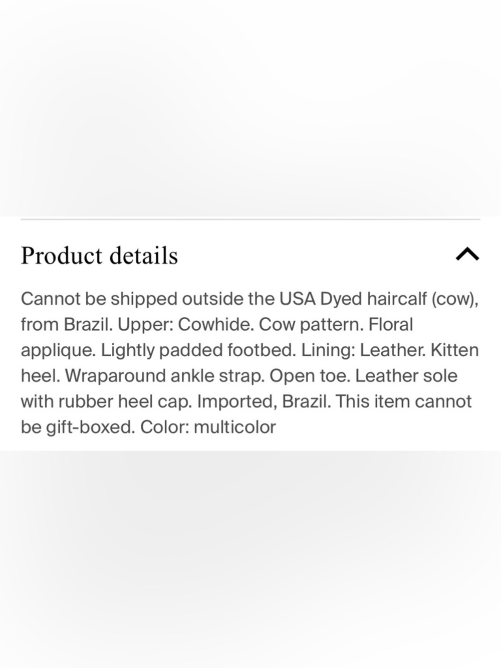 FARM Rio Women’s Flower Kitten Heel Sandals, Cow Print Haircalf Upper, NIB, 8 - Picture 6 of 6